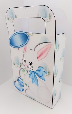 Cute white easter bunny gift bag by Jean-Marie Penny