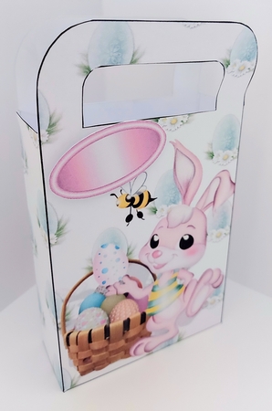 Cute pink easter bunny gift bag by Jean-Marie Penny
