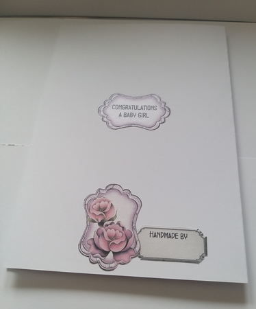 Baby Girl 2 - A5 card front with decoupage by Jean-Marie Penny