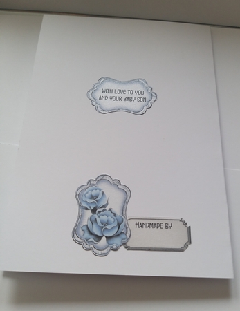 Baby Boy 2 - A5 card front with decoupage by Jean-Marie Penny