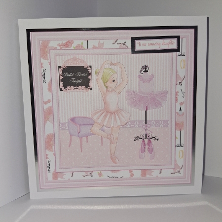 Ballerina Decoupage 7x7ins Topper 2 by Jean-Marie Penny