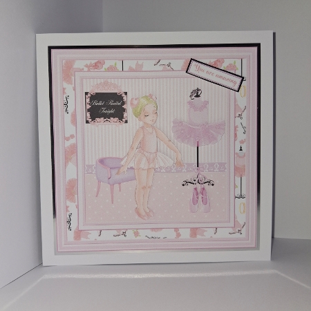 Ballerina Decoupage 7x7ins Topper 3 by Jean-Marie Penny