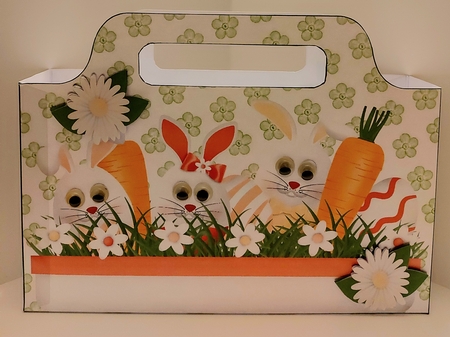 Cute easter bunnies with flowers tote gift bag by Jean-Marie Penny