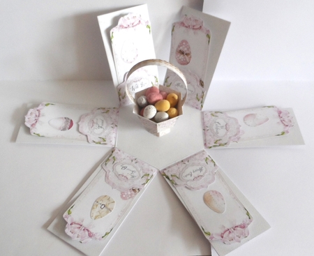 Vintage Easter - Large Hexagonal Exploding Box Surprise by Jean-Marie Penny
