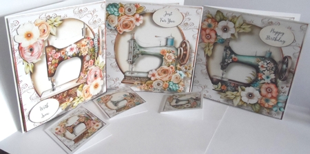 Vintage Floral Sewing Machine Bumper Kit by Jean-Marie Penny