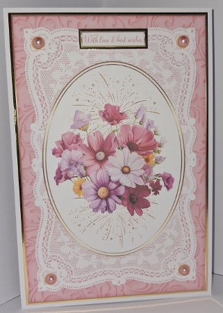 Floral Display Lace Frame Decoupage Topper 3 by Jean-Marie Penny