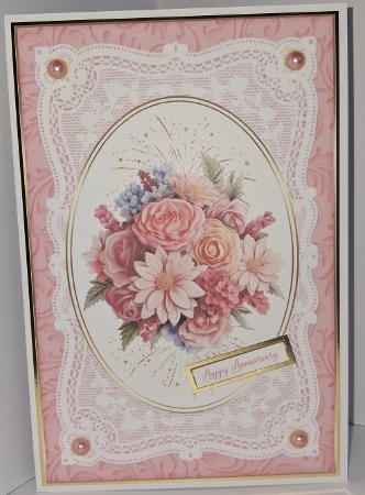 Floral Display Lace Frame Decoupage Topper 4 by Jean-Marie Penny