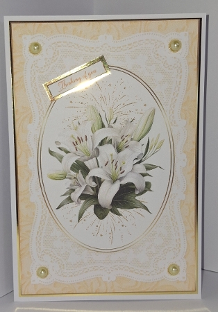 Floral Display Lace Frame Decoupage Topper 11 by Jean-Marie Penny