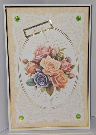 Floral Display Lace Frame Decoupage Topper 12 by Jean-Marie Penny