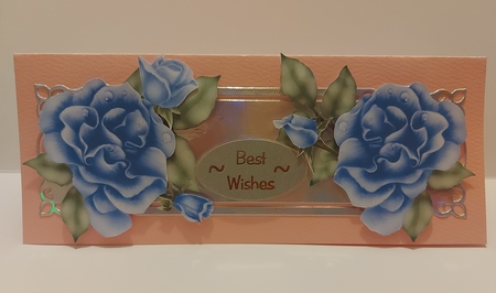 ELEGANT ROSE DECOUPAGE BLUE by Jean-Marie Penny