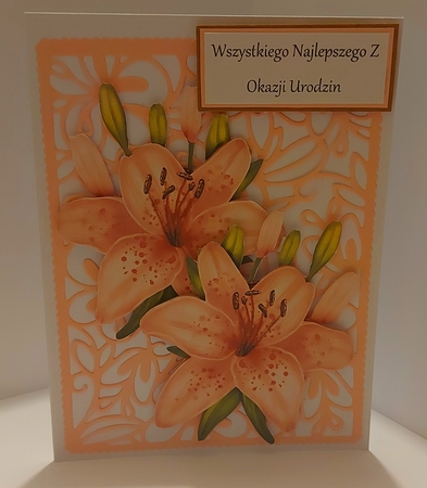 ROYAL LILIES DECOUPAGE PEACH by Jean-Marie Penny