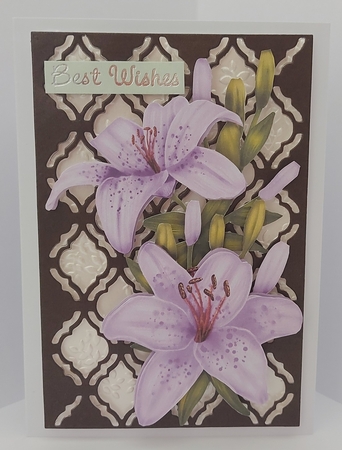 ROYAL LILIES DECOUPAGE PURPLE by Jean-Marie Penny