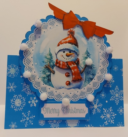 4 x Snowman 7 x 7 Shaped Cards by Jean-Marie Penny