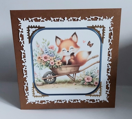 CUTE FOX IN A WHEELBARROW by Jean-Marie Penny