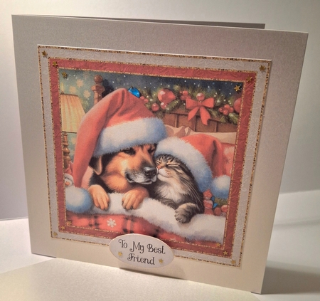 Christmas Love Cat and Dog by Jean-Marie Penny
