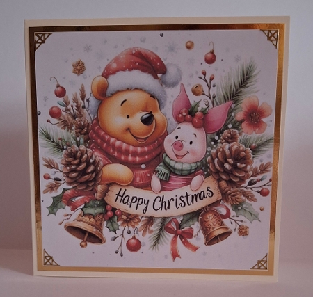 10 Pooh Bear and Piglet Happy Christmas Card Fronts 8x8 JPEGS by Jean-Marie Penny