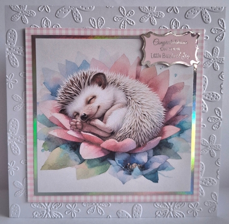 Watercolor Baby Hedgehog Sleeping in Flower by Jean-Marie Penny