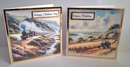 train and tractor toppers by Jean-Marie Penny