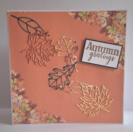 Autumn Walks 8x8 inch Leaf Corner Paper by Jean-Marie Penny