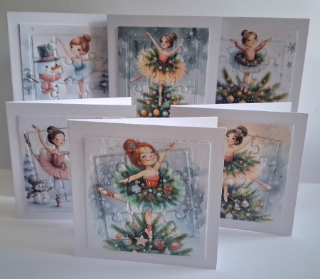 Christmas Ballet Watercolor Illustrations – 6 Festive Dancers with Snowmen, Pine Trees & Ornaments, Pink & Blue Tutus, Winter Wonderland A4 JPEG Featured Gallery Photo