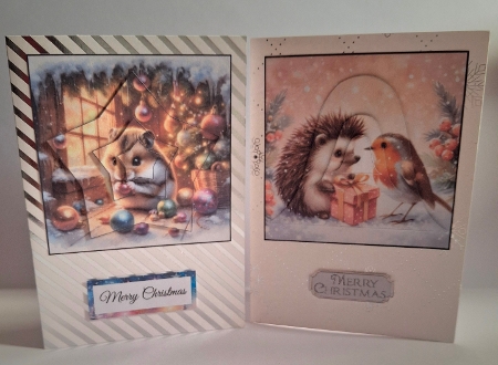 2 Festive 3D Christmas Cards – Cute Animals A4 JPEG by Jean-Marie Penny
