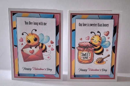Valentine Love Bees Card Fronts Kit-2 by Jean-Marie Penny