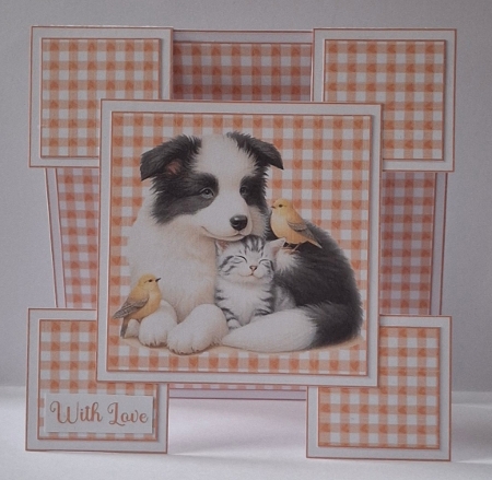 Cute Puppy & Kitten Stepper Card – Printable 3D Fold Card Design for Handmade Greeting Cards by Jean-Marie Penny