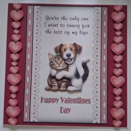 Funny Valentines 2 - A5 card front with decoupage   by Jean-Marie Penny