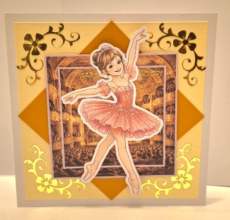 Pink Ballerina in Grand Opera House – Sparkling Ballet Illustration Set by Jean-Marie Penny
