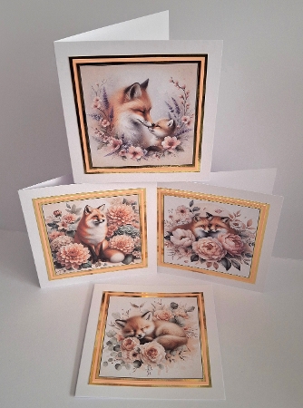 Romantic Floral Fox Quartet – Watercolor Woodland Animal Art Printable Featured Gallery Photo