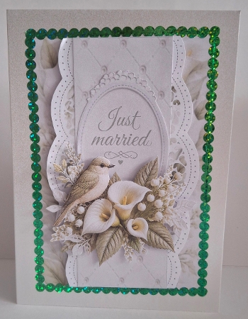 Calla Lily & Lily‑of‑the‑Valley Just for You Bird Card Topper by Jean-Marie Penny