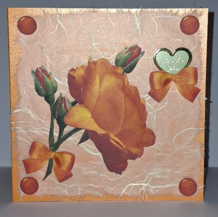 Burnt Orange Rose 3D Decoupage Sheet by Jean-Marie Penny