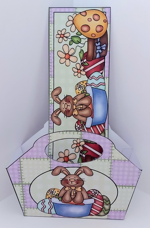 Chocolate Easter Bunny Gift Basket with Topper/bookmark 1 by Jean-Marie Penny