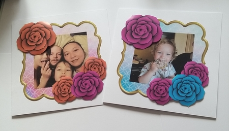Two Glass Roses Topper Panels - Multi Purpose - Any Occasion by Jean-Marie Penny
