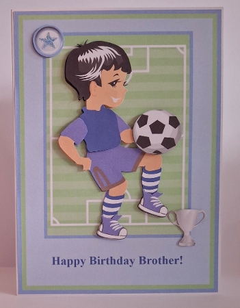 Football Boy Topper & Decoupage Birthday Brother by Jean-Marie Penny