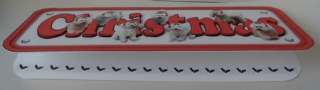 Bichon Frise & Hats Christmas Name Sign 3D Decoupage by Jean-Marie Penny