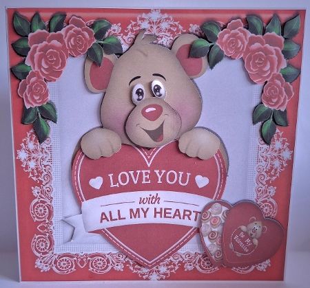 Love You with All My Heart! Valentine Bear 8x8 Mini Kit by Jean-Marie Penny