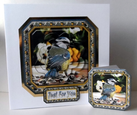  JJ BLUE TIT 8X8 INSERT HAPPY BIRTHDAY by Jean-Marie Penny