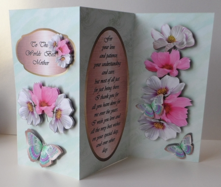 the worlds best mother with cosmos and butterflies by Jean-Marie Penny