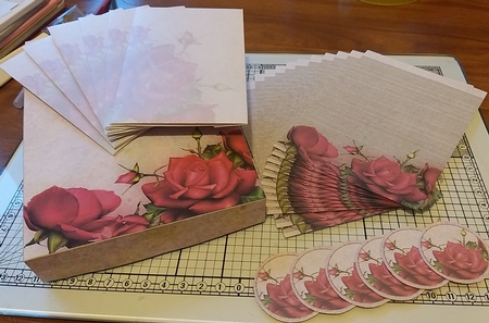 Red Celebration Rose A6 Stationery Kit by Jean-Marie Penny