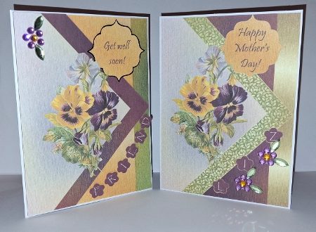 Vintage Victorian Purple & Yellow Pansies All Occasion Card by Jean-Marie Penny