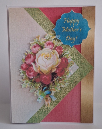 Vintage Victorian Pink & White Roses All Occasion Card by Jean-Marie Penny