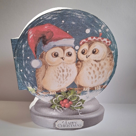Christmas Owls Snow Globe  by Jean-Marie Penny