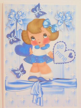 Pretty in Blue with Hearts and Butterflies by Jean-Marie Penny