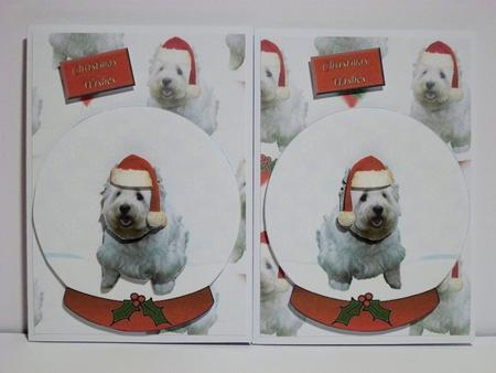 Westie Christmas Snow Globe 3ddecoupage & Background by Jean-Marie Penny
