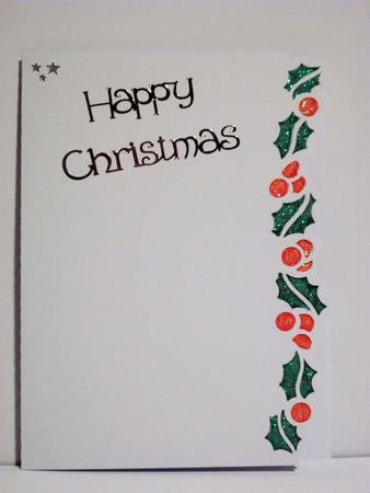 Christmas Holly Border Edge Card by Jean-Marie Penny