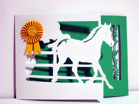 Horse Over The Edge Card by Jean-Marie Penny