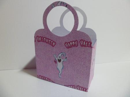 Halloween Pink & White Ghost Trick or Treat Bag by Jean-Marie Penny