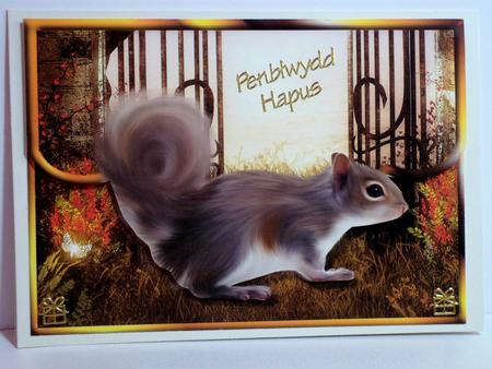 Squirrel Scalloped Edge Envelope Card by Jean-Marie Penny