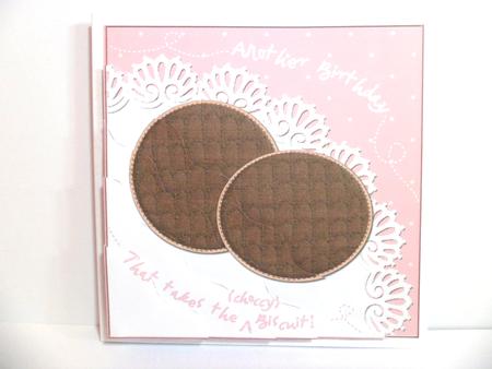 Chocolate Birthday Biscuit Wavy Corner Side Stacker by Jean-Marie Penny